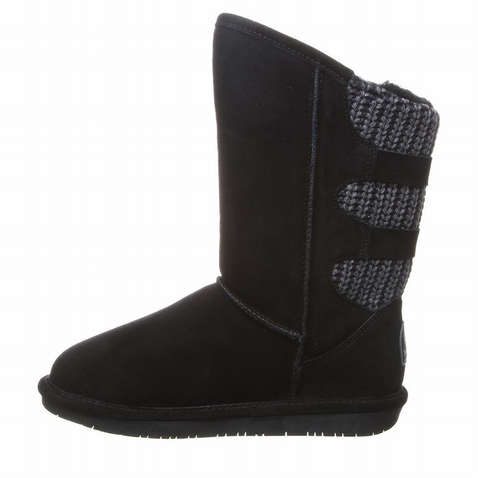 Bearpaw Boshie Wide Hoge Laarzen Dames Zwart | KUZ4774WU