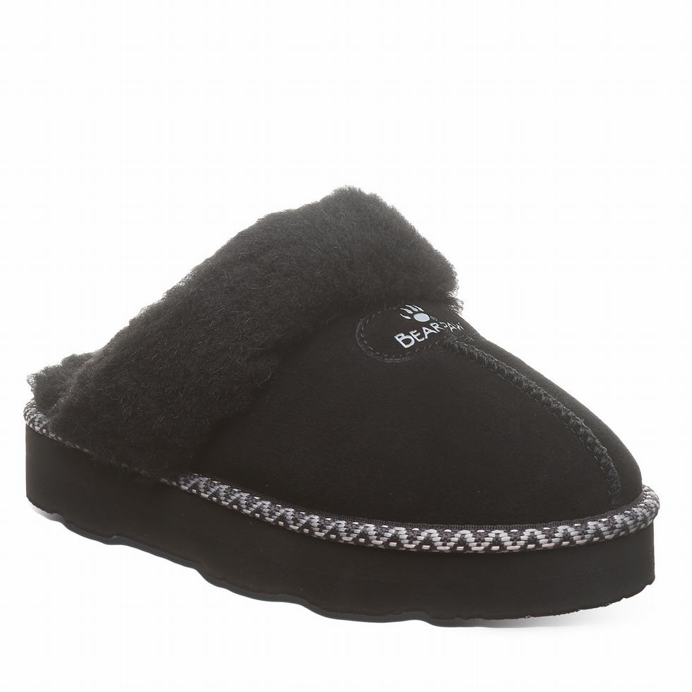 Bearpaw Loki Platform Lo Deco Pantoffels Dames Zwart | SNI6178FD